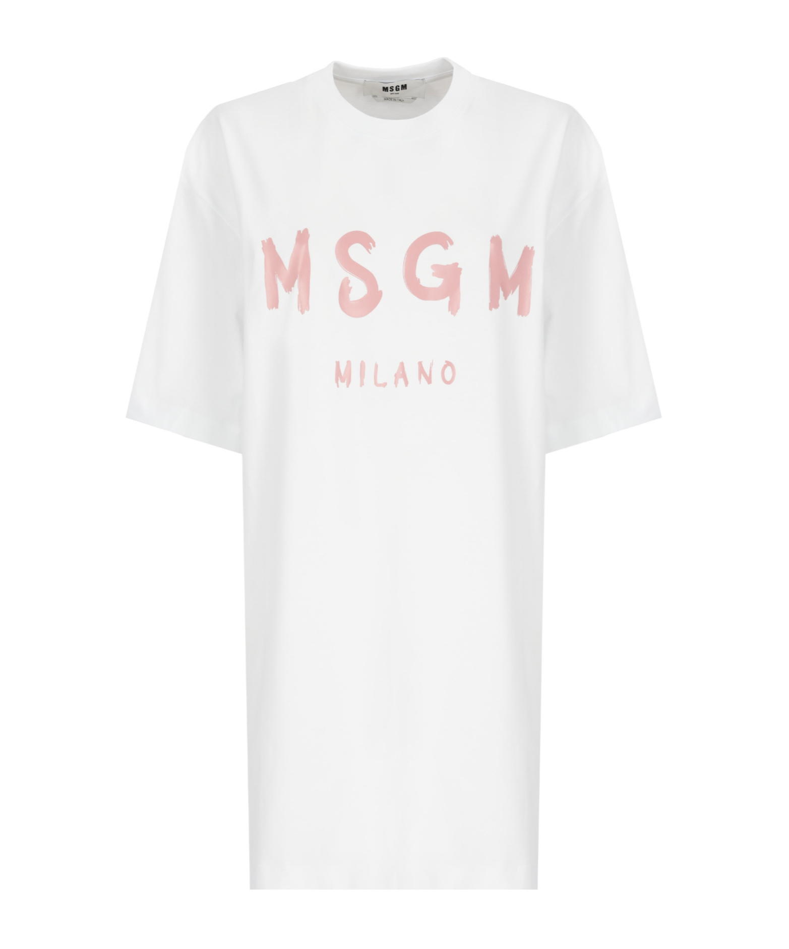 Msgm T-shirt Dress With Print In White
