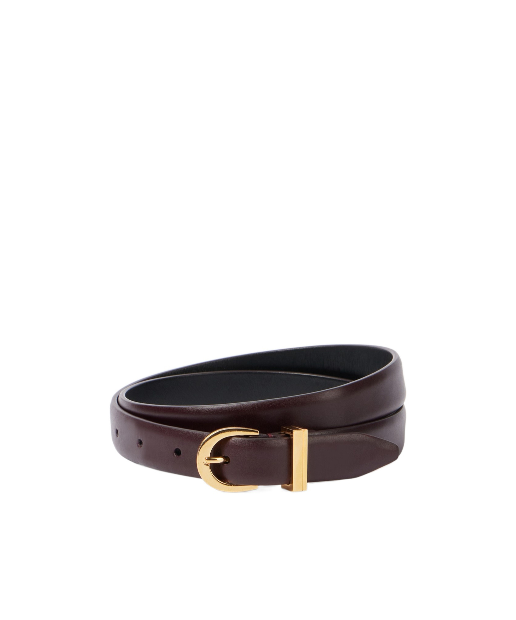 Khaite Luna Leather Belt In Burgundy
