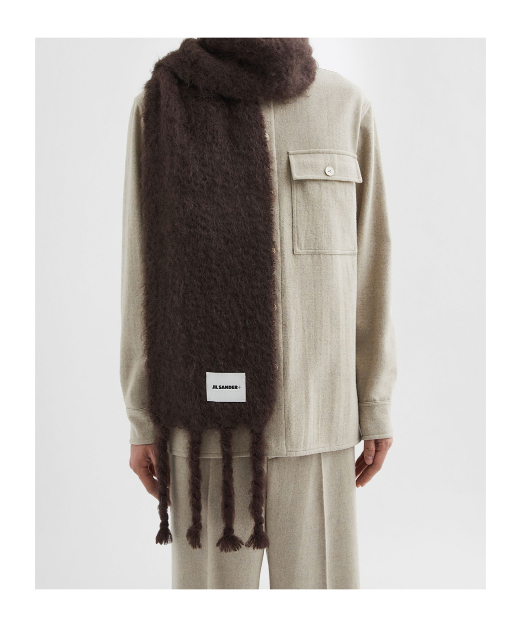 Jil Sander Wool Blend Scarf In Black