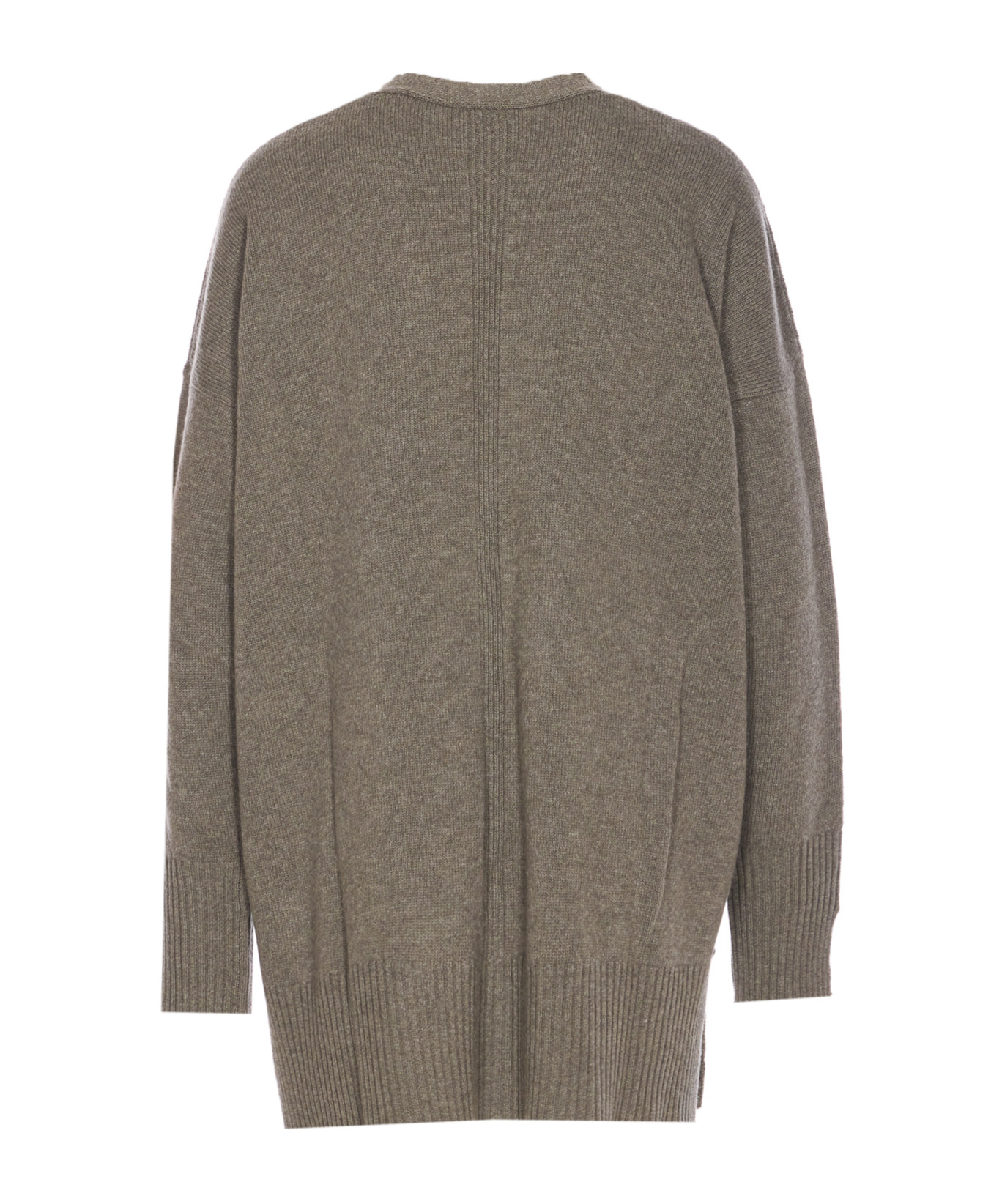 Roberto Collina Knitwear Cardigan With Front Pockets And V-neckline In Green