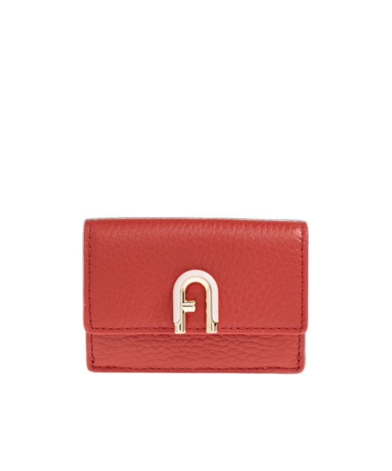 Furla Idea Logo Plaque Small Wallet In Red