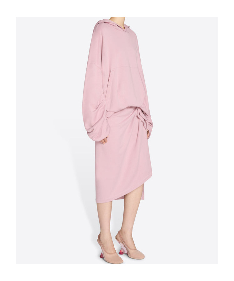 Dries Van Noten Oversized Draped Hooded Sweatshirt In Pink