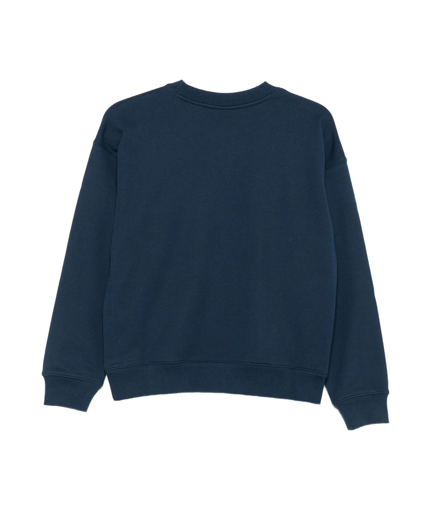 Maison Kitsuné Graphic Print Crew Neck Cotton Sweatshirt In Blue