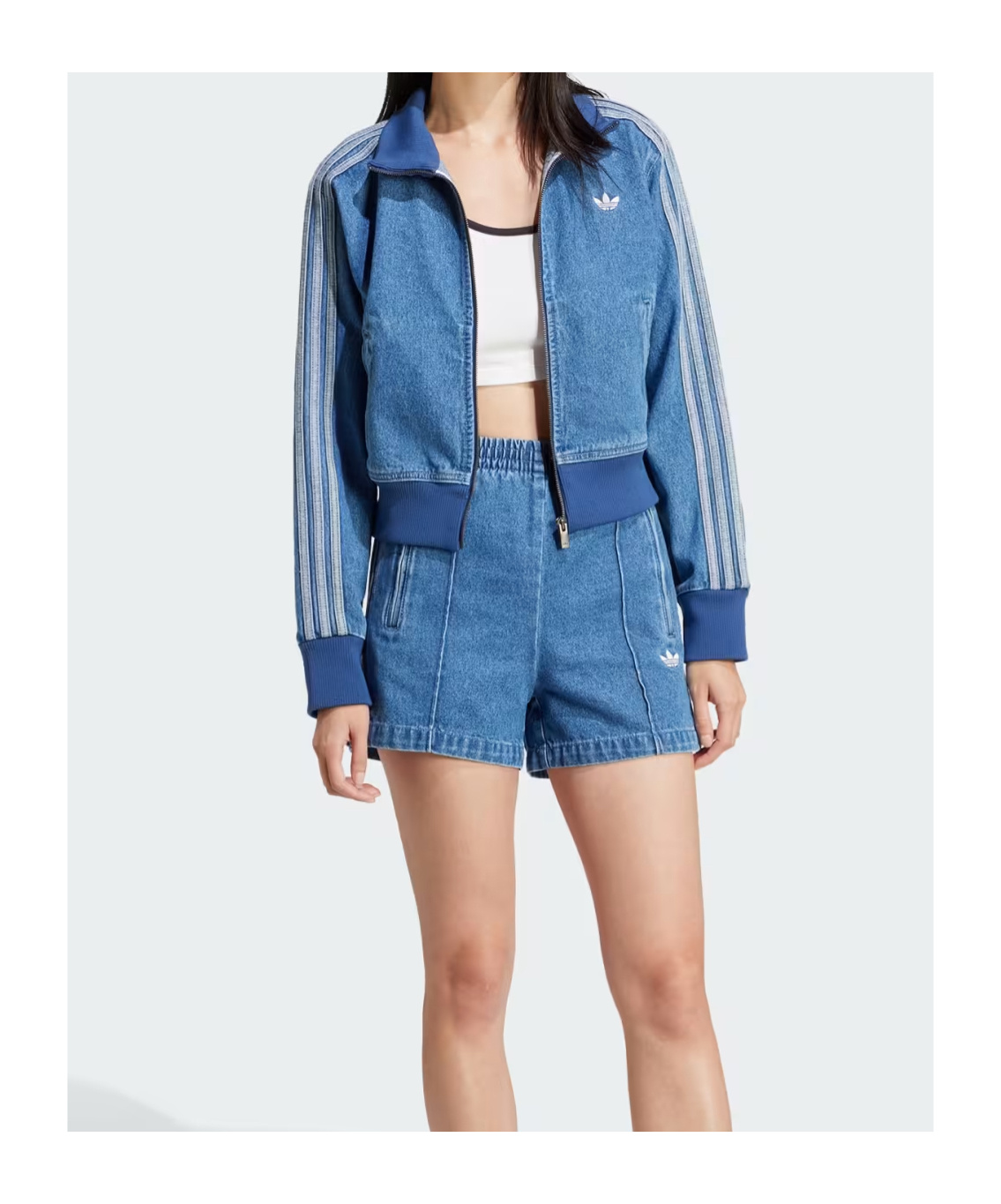 Adidas Originals Adicolor Denim Track Top In Blue