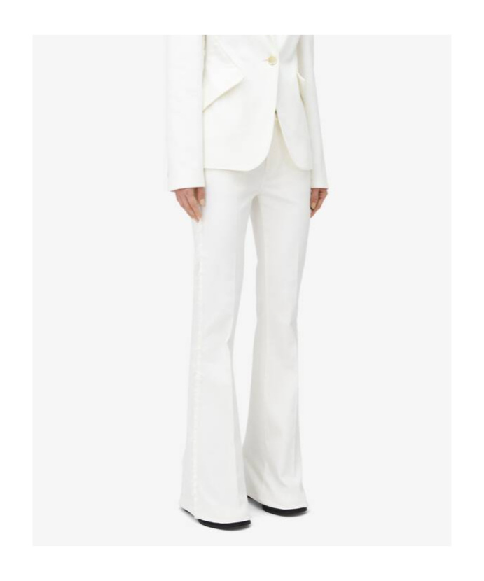 Alexander Mcqueen High-rise Bootcut Jeans In Optic White