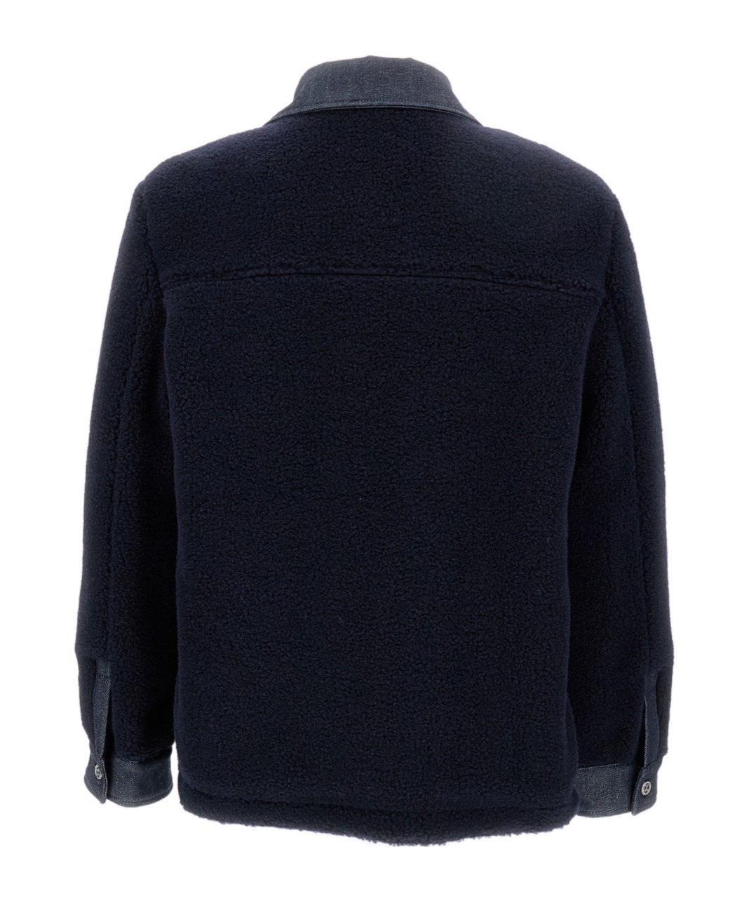 Apc Will Fleece Denim-panel Jacket In Black
