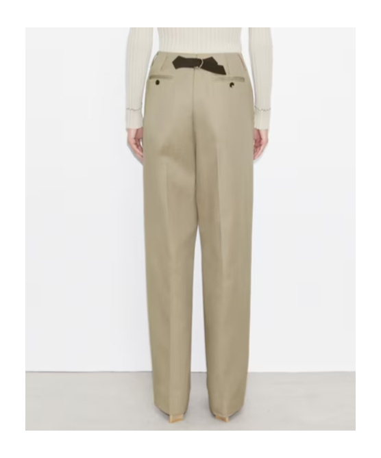 Tory Burch Distressed Cotton Trousers In Brown
