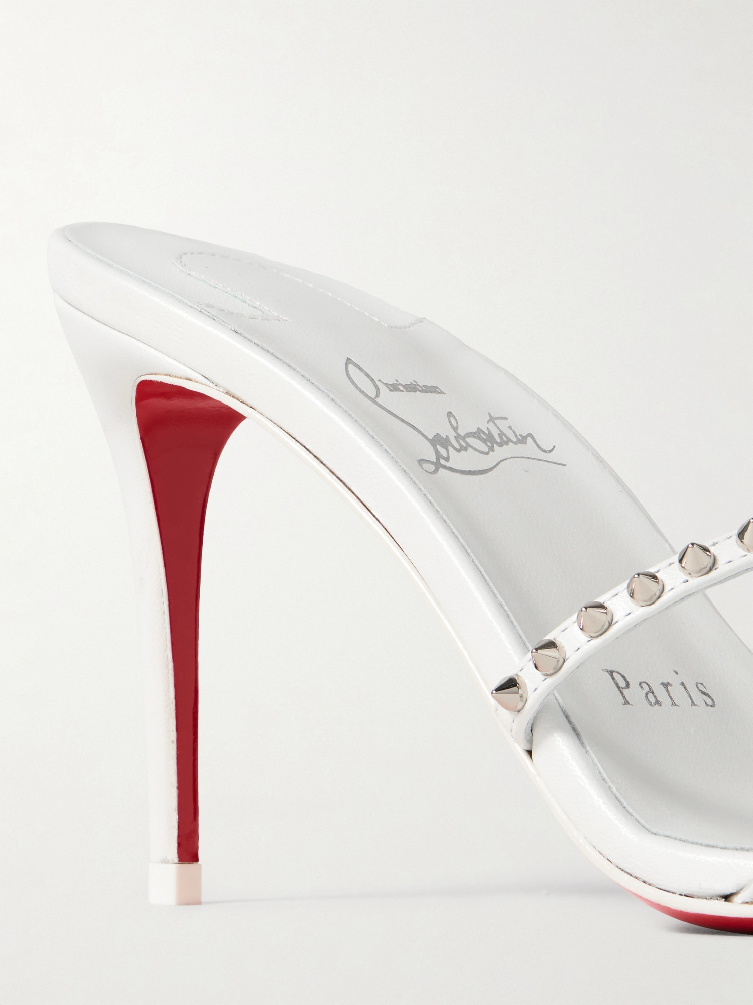 Christian Louboutin Tatoosh Spikes 85mm Mules In White