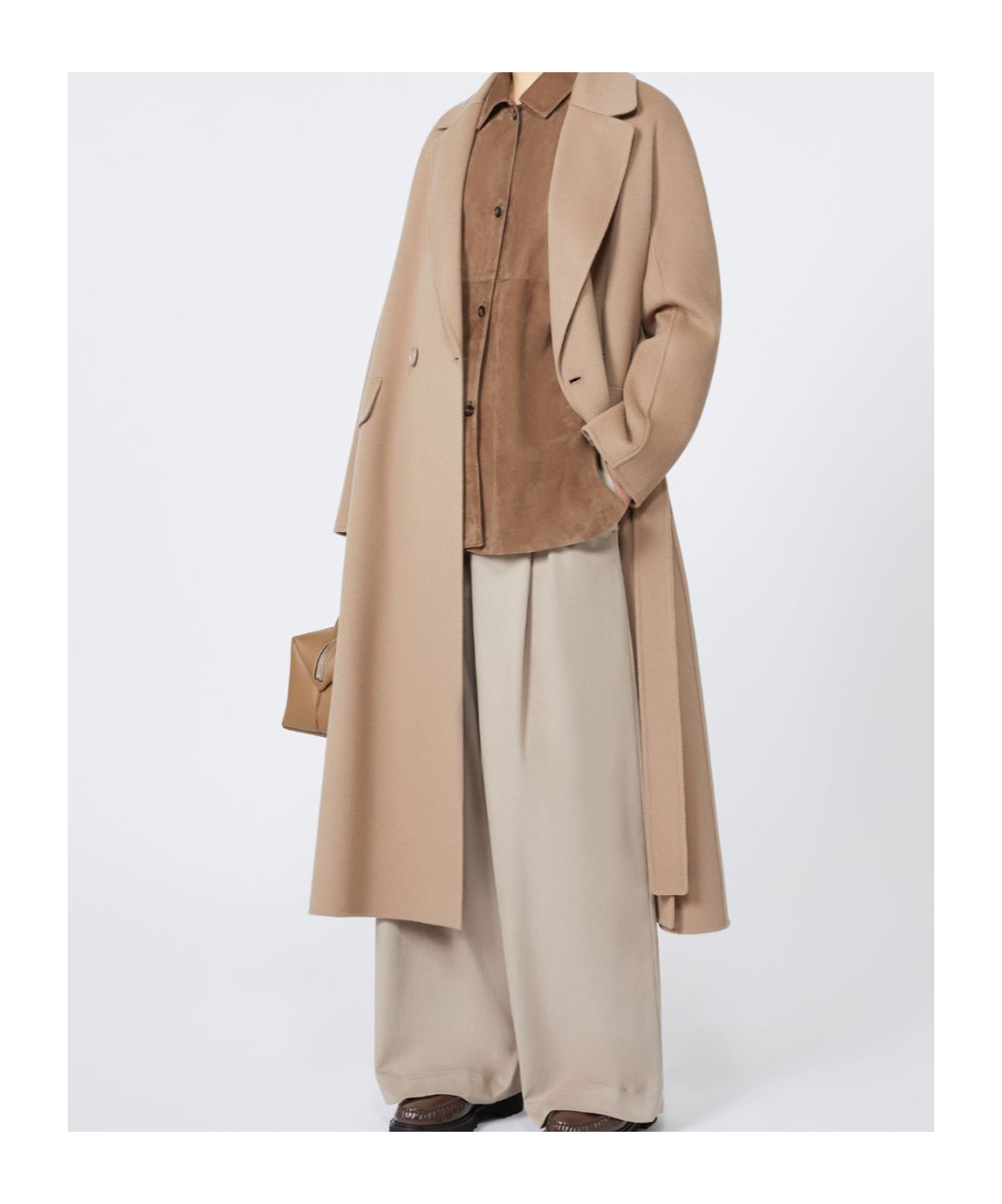 Max Mara Stretch Drill Wide-leg Trousers In Neutral