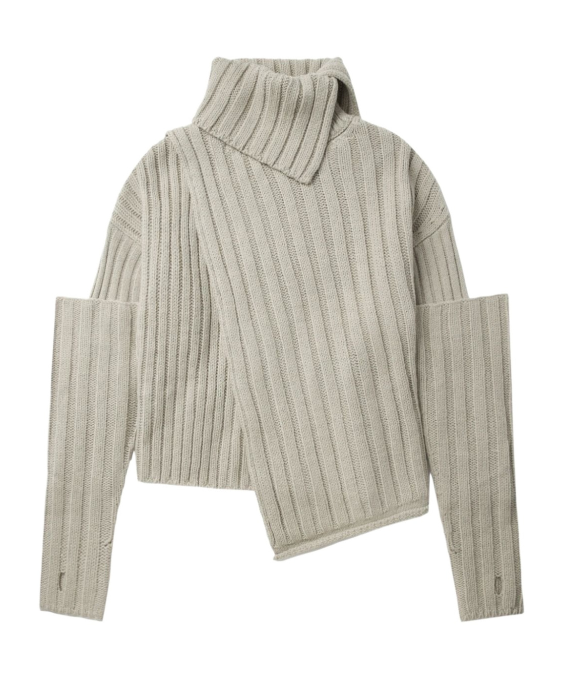 Y's Rib Multi-layered Turtleneck Wool Sweater In Nude