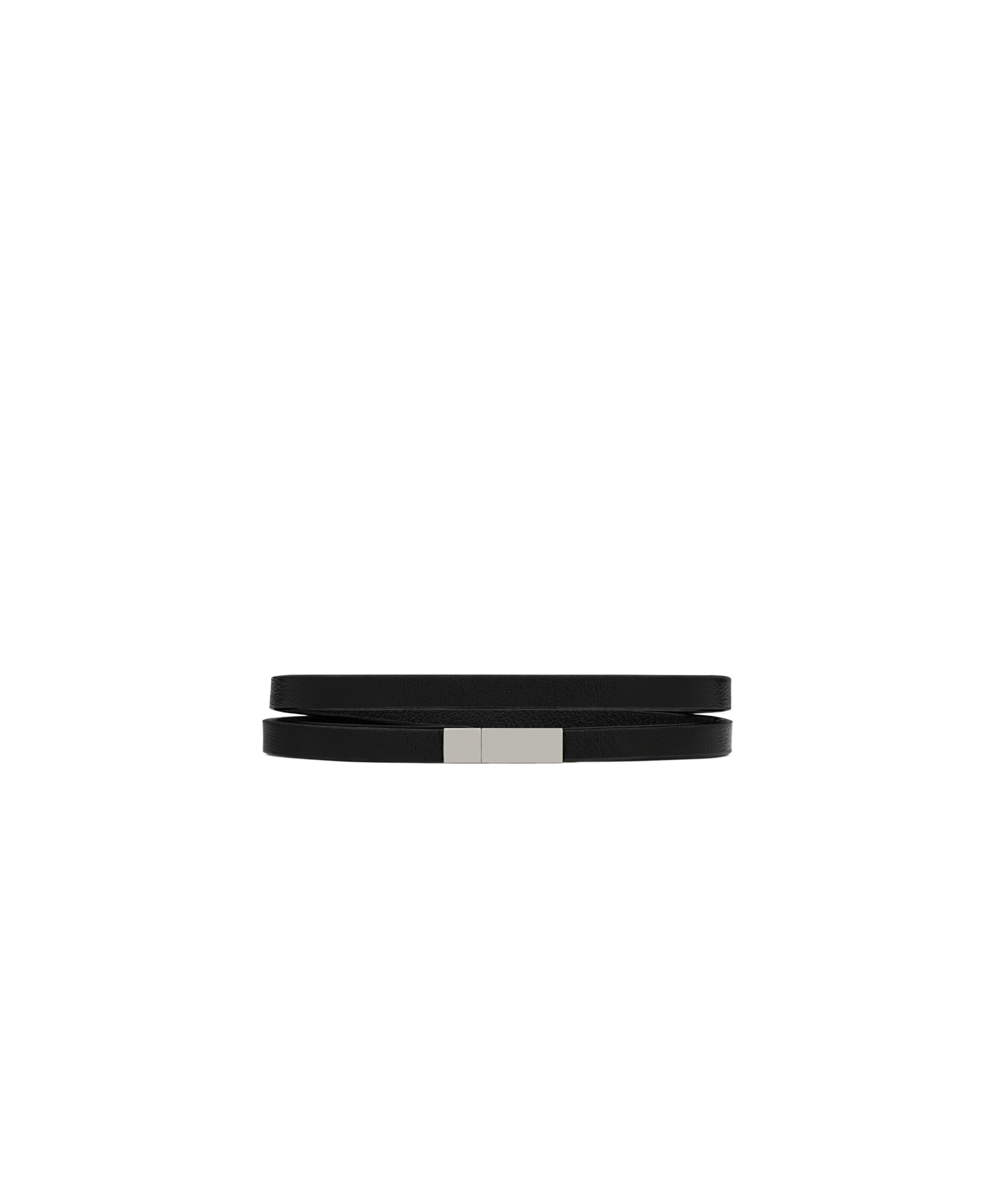 Saint Laurent Ysl Bracciale Nappa Unica In Black