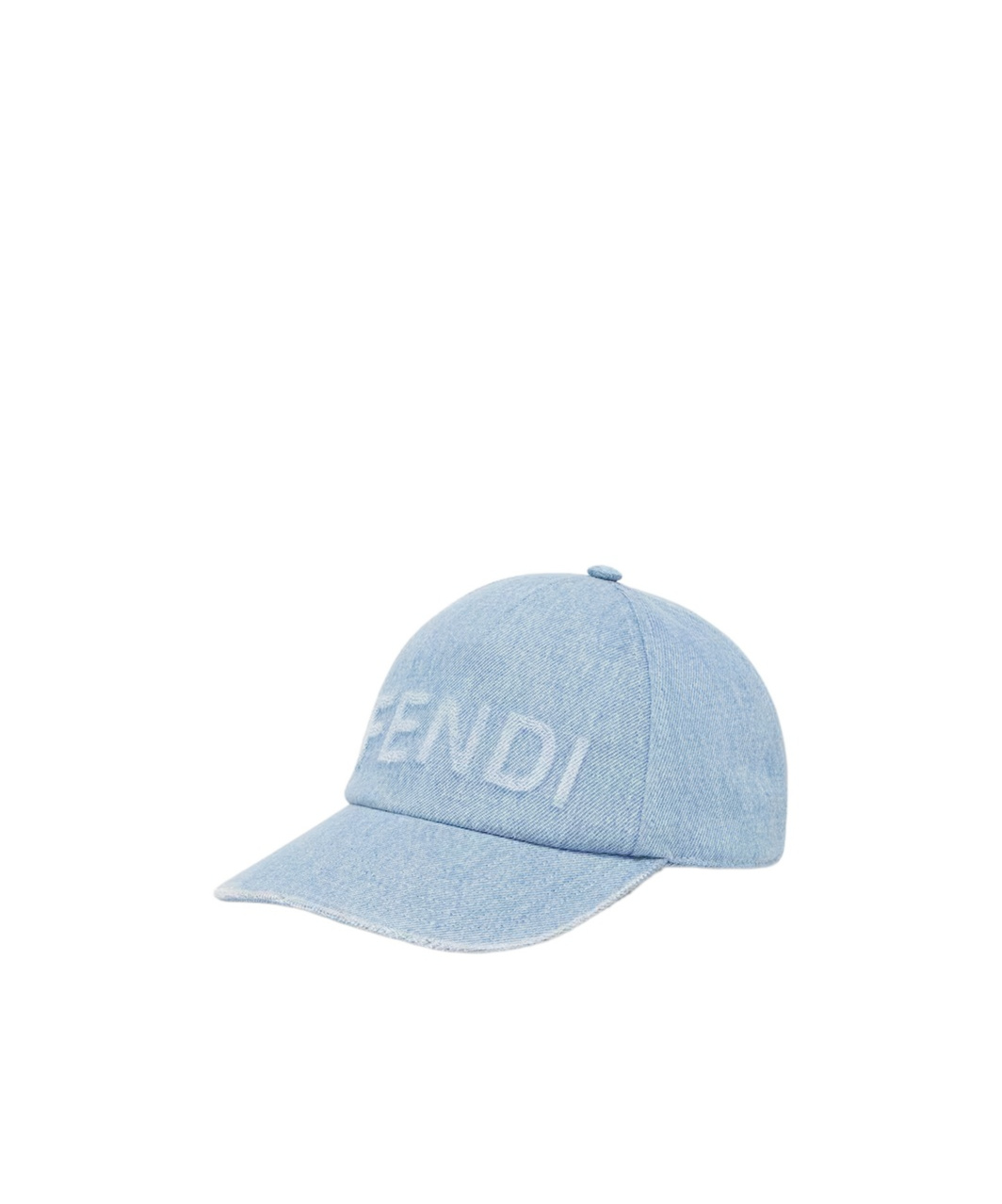 Fendi Light Blue Denim Baseball Cap In Blue