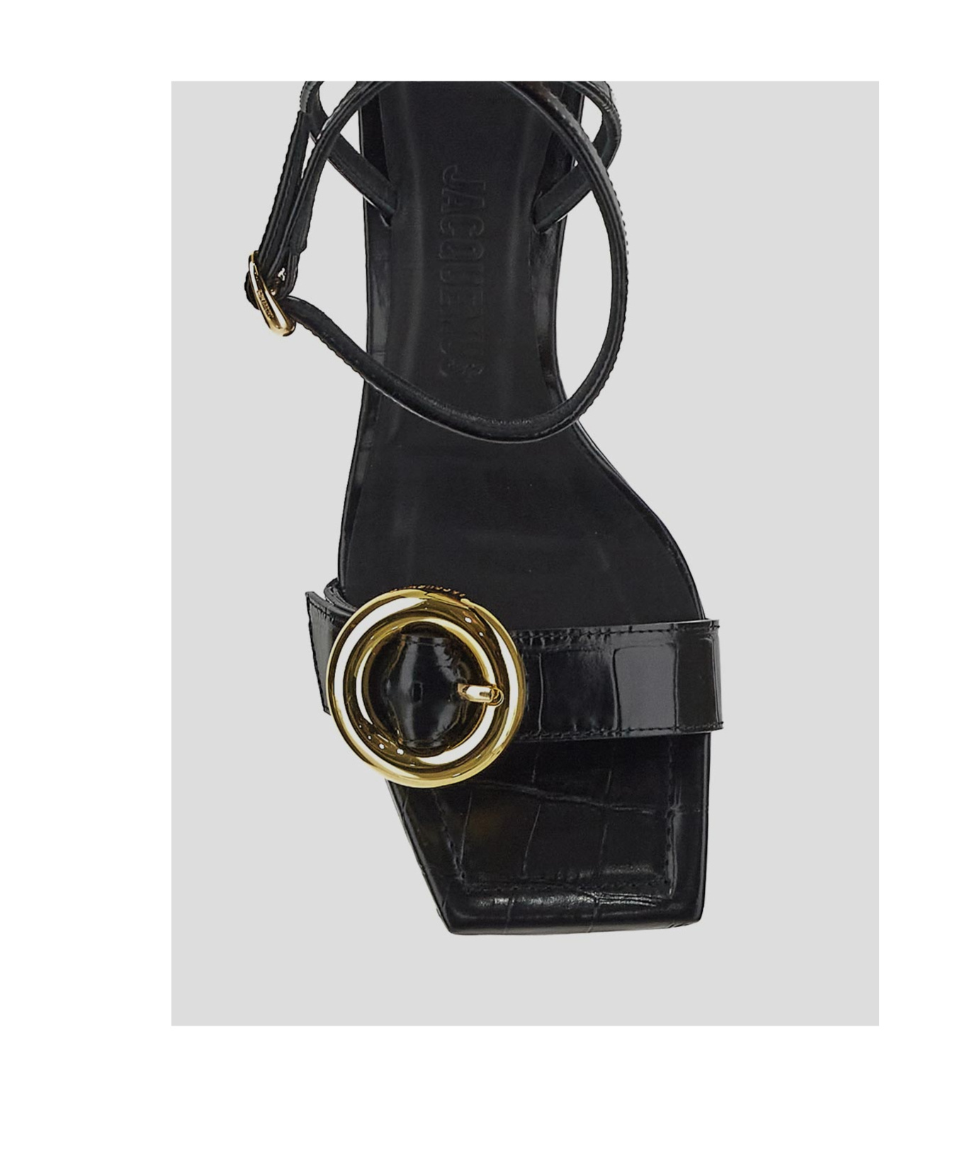 Jacquemus Les Sandales Regalo Circle Square Sling-backs In Black