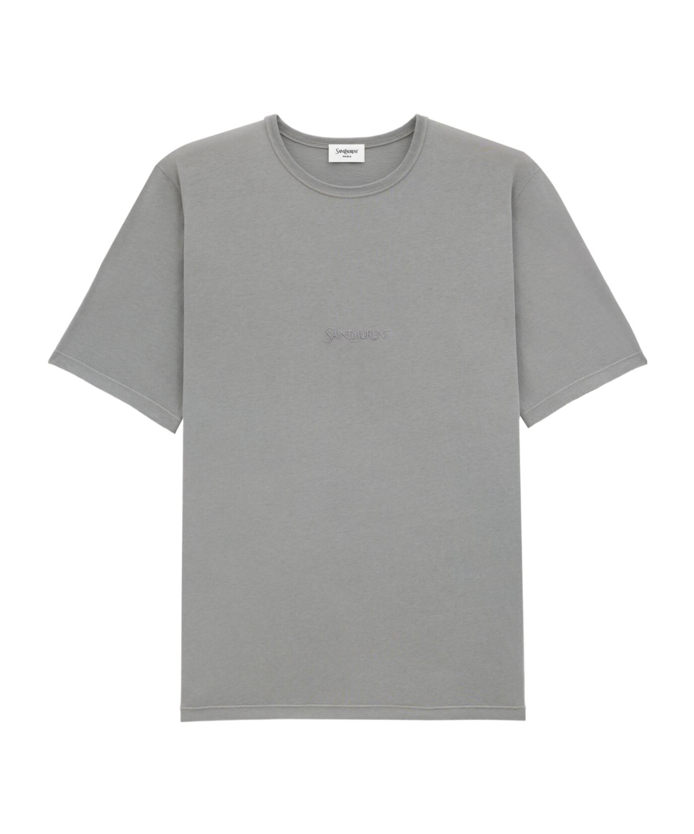 Saint Laurent Cassandre Cotton Blend T-shirt In Gray