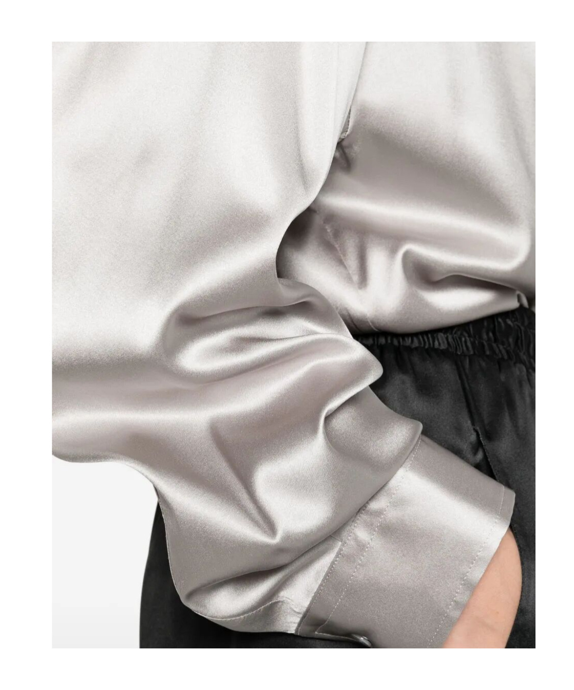 Ermanno Scervino Lustrous Silk Button-up Shirt In Gray