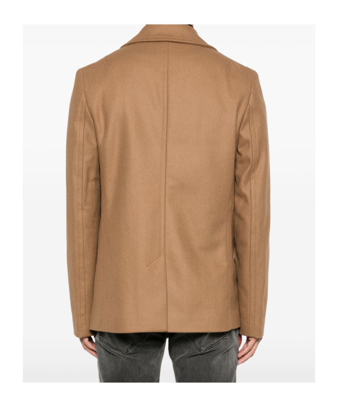 Ps By Paul Smith Notched-lapel Peacoat In Brown