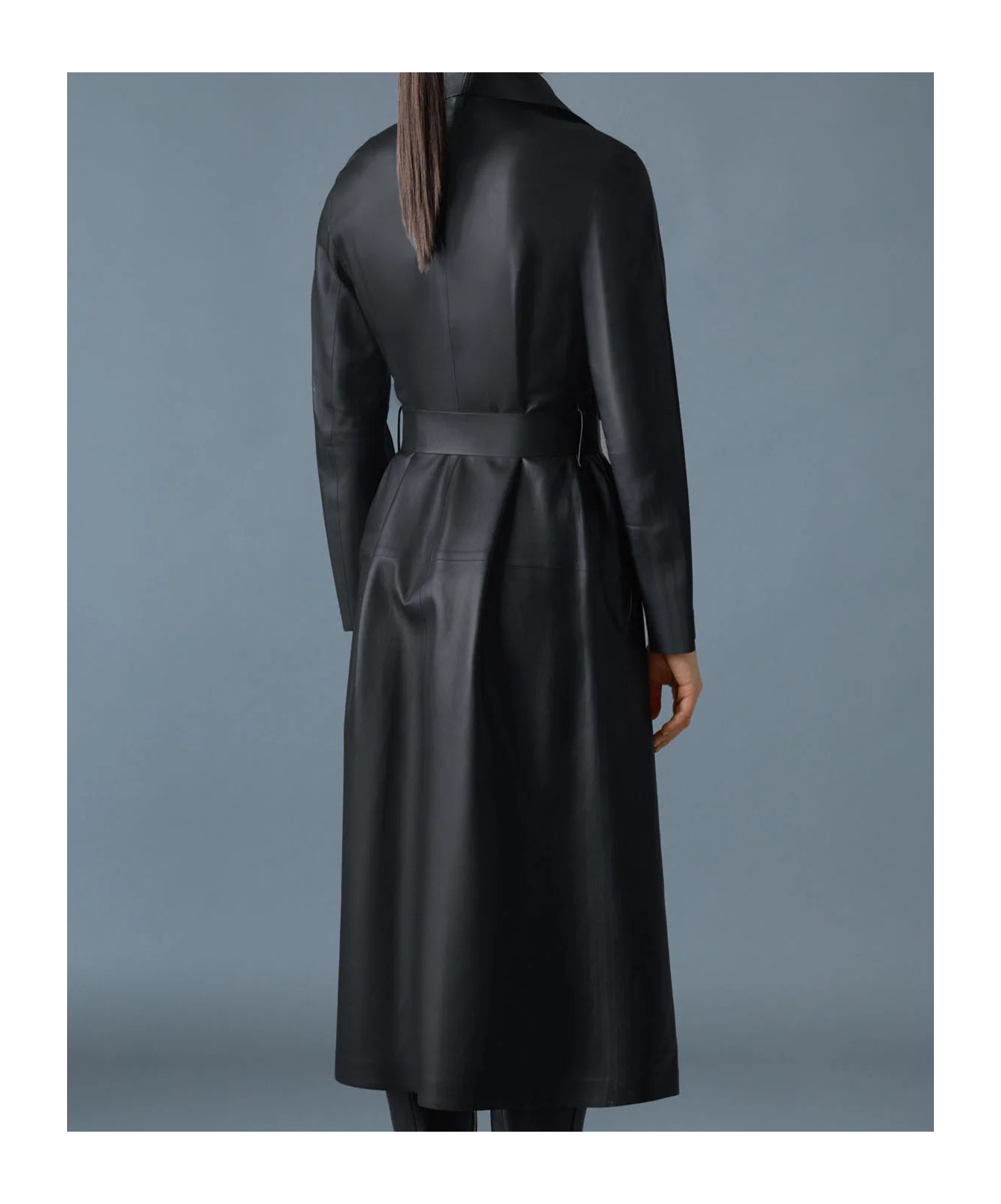 Mackage Long Wrap Coat In Black