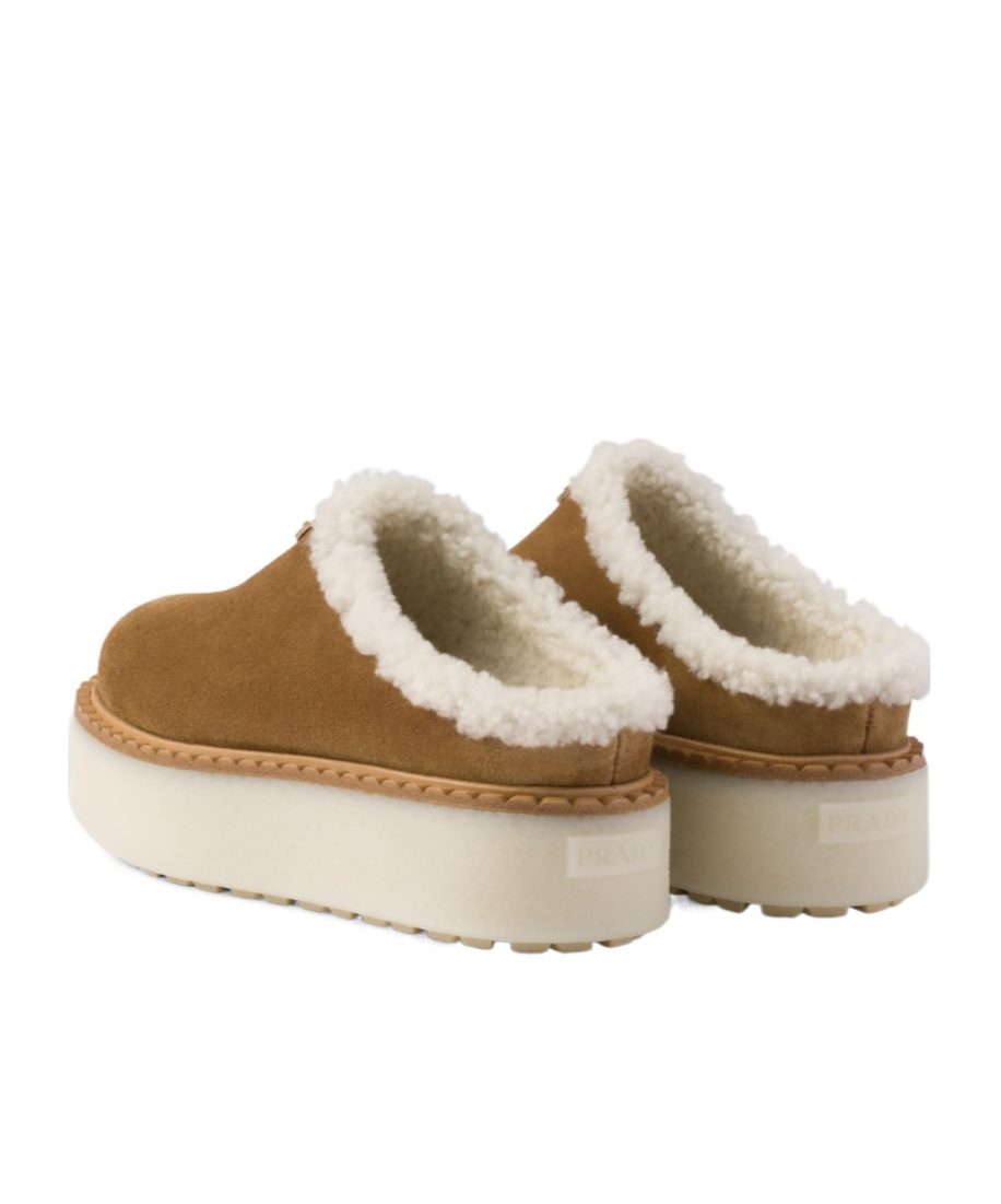 Shop Prada Suede Mules In Brown