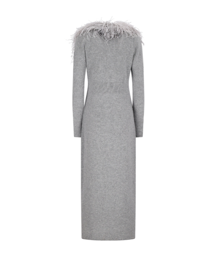 Blumarine Long-sleeved Sweater In Gray