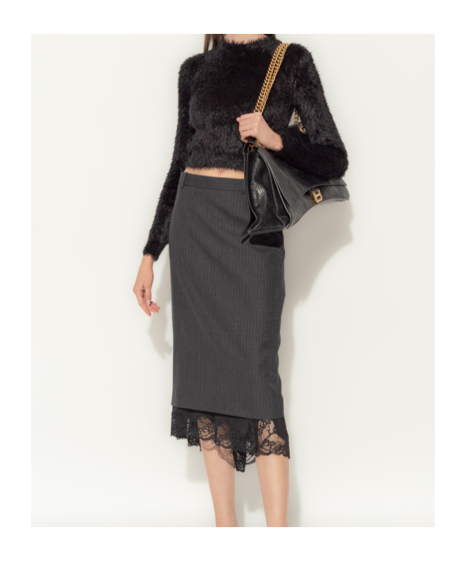Balenciaga Cropped Jumper In Black