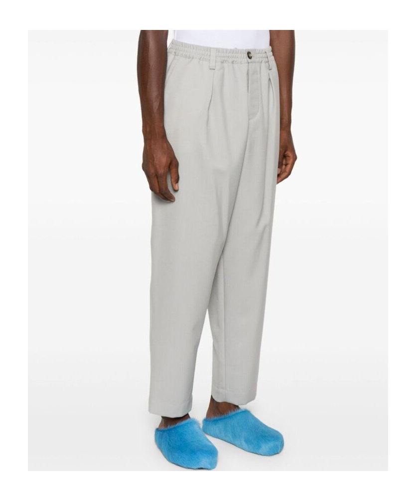 Marni Wool Tapered Trousers In White