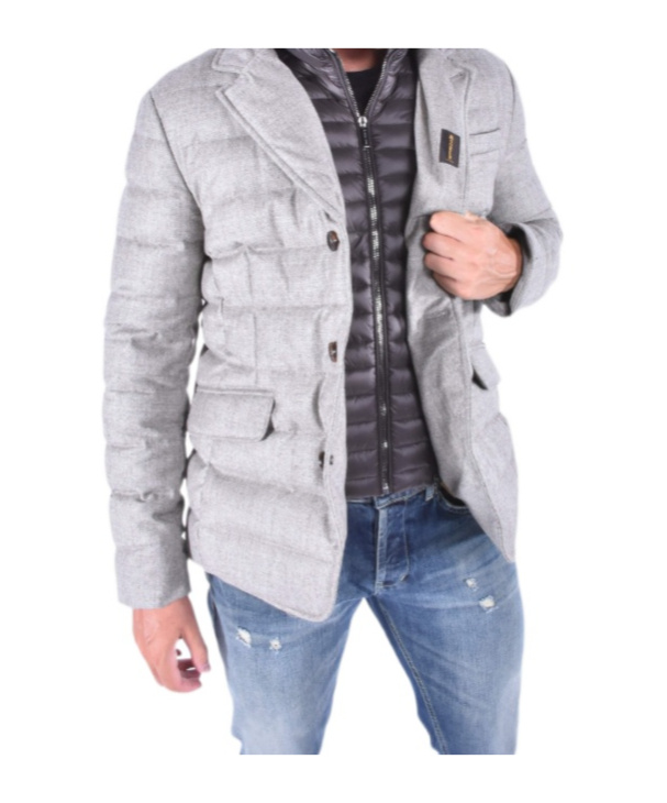 Moorer Quilted Cotton Jacket In Gray
