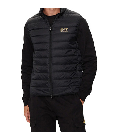 Ea7 Upright Neck Down Vest In Black