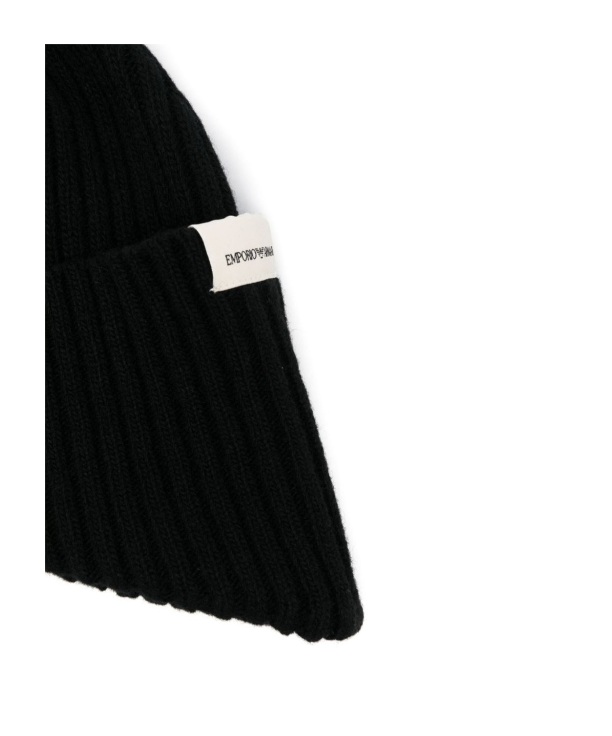 Emporio Armani Rib Knitted Hat In Black