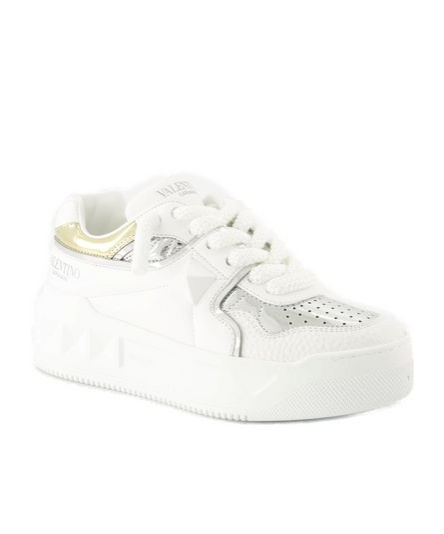 Shop Valentino Garavani One Stud Xl Lace-up Sneakers In White