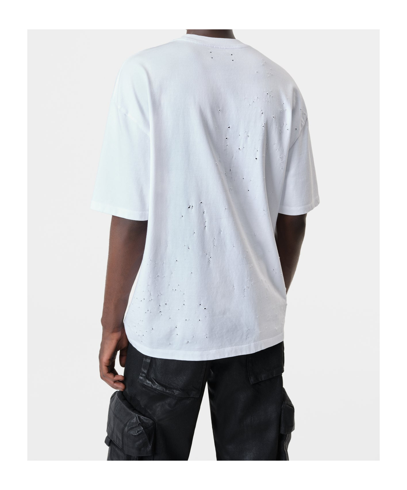 Amiri Hollywood Shotgun Distressed T-shirt In White