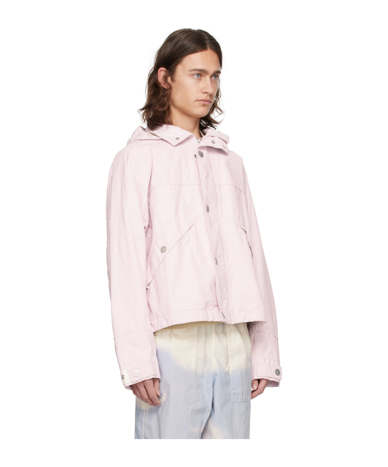 Stone Island Pink Detachable Hood Jacket In Pink