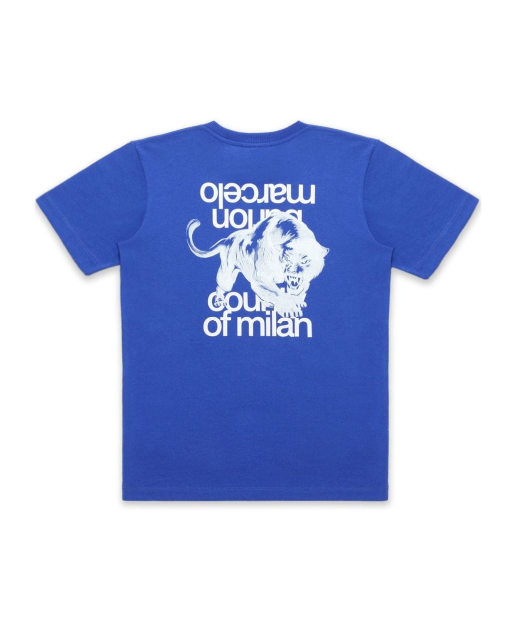 Marcelo Burlon County Of Milan Mbcm Panther Regular T-shirt Blue White In Blue