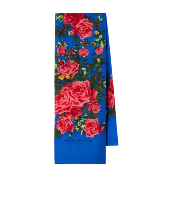 Magda Butrym Floral Wool Scarf In Blue