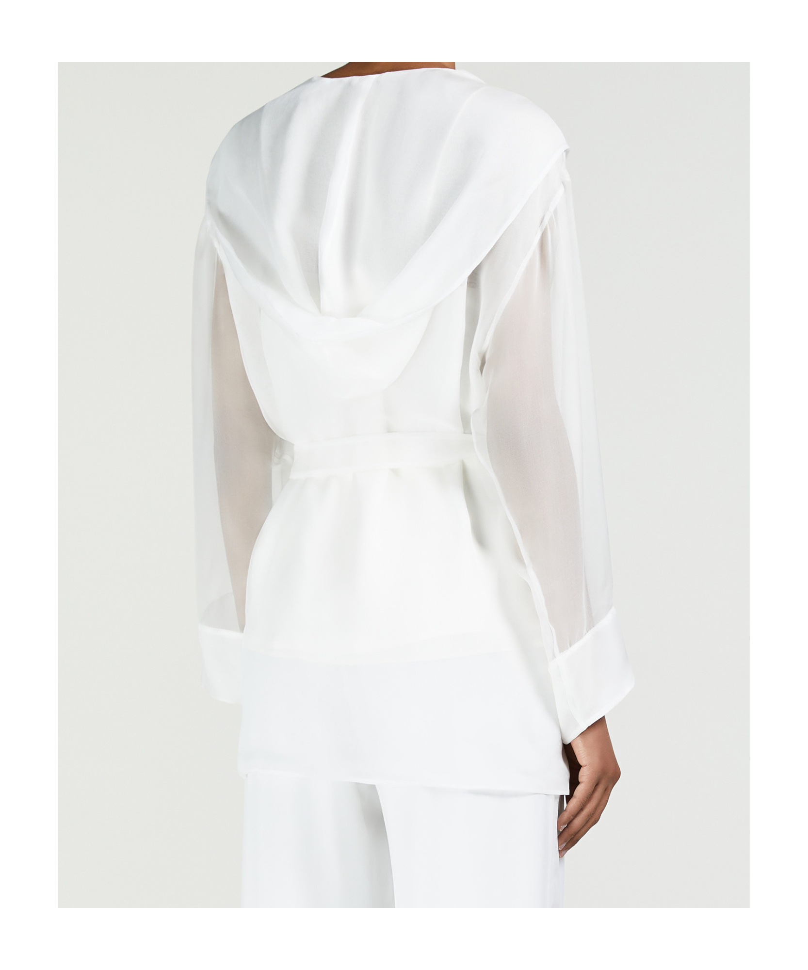 Max Mara Long-sleeved Robe Jacket In White