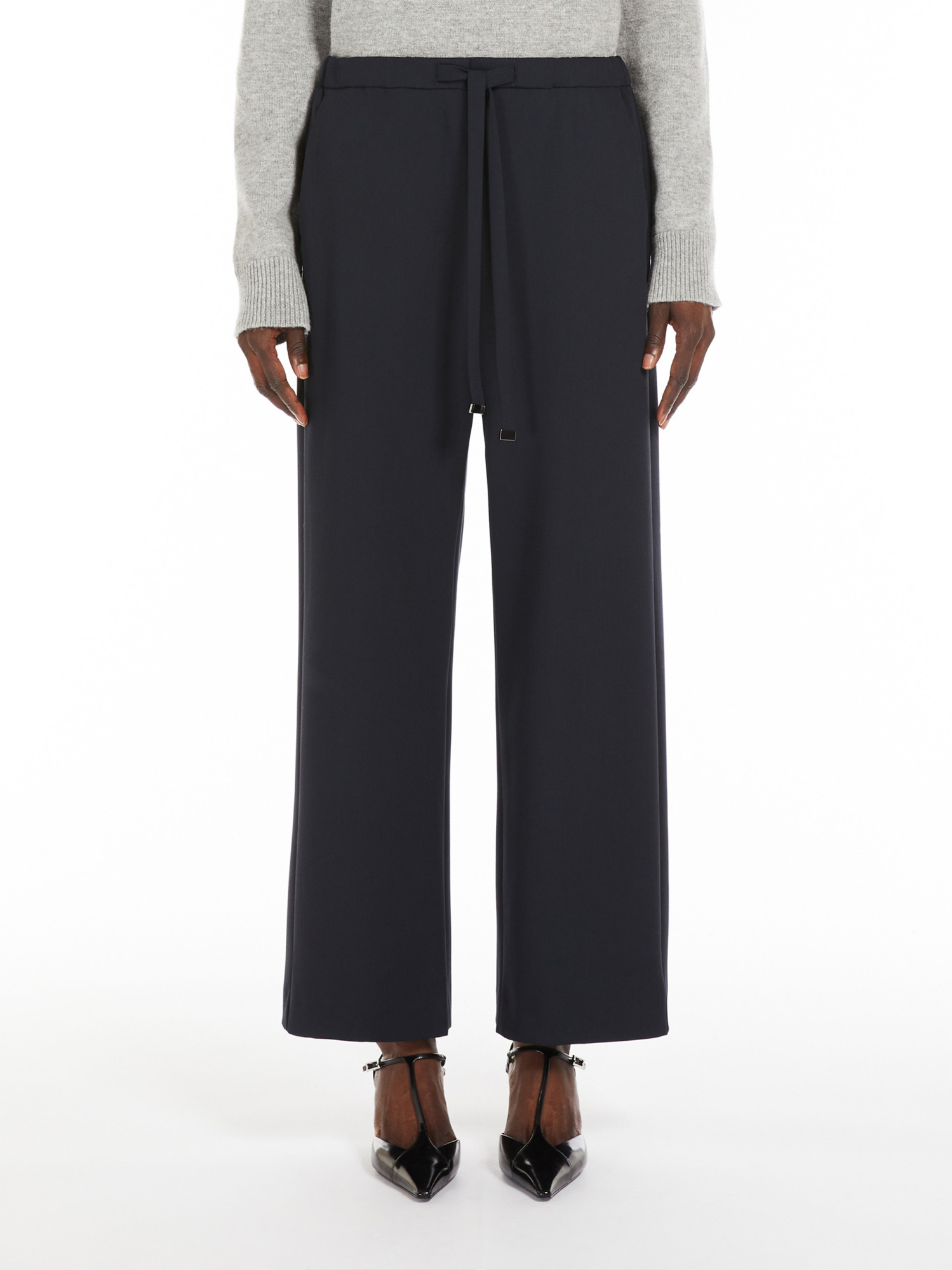 Shop Max Mara Wool Joggers In Black