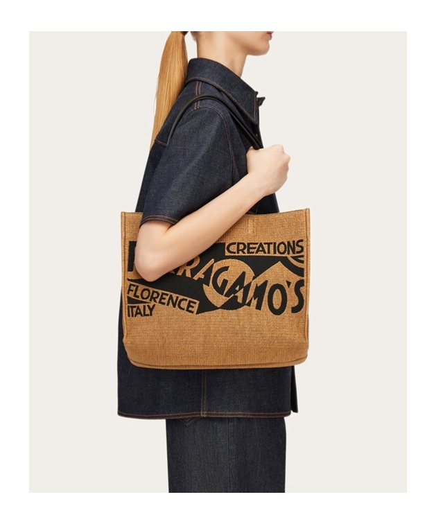 Shop Ferragamo Tote Bag With Logo In Brown