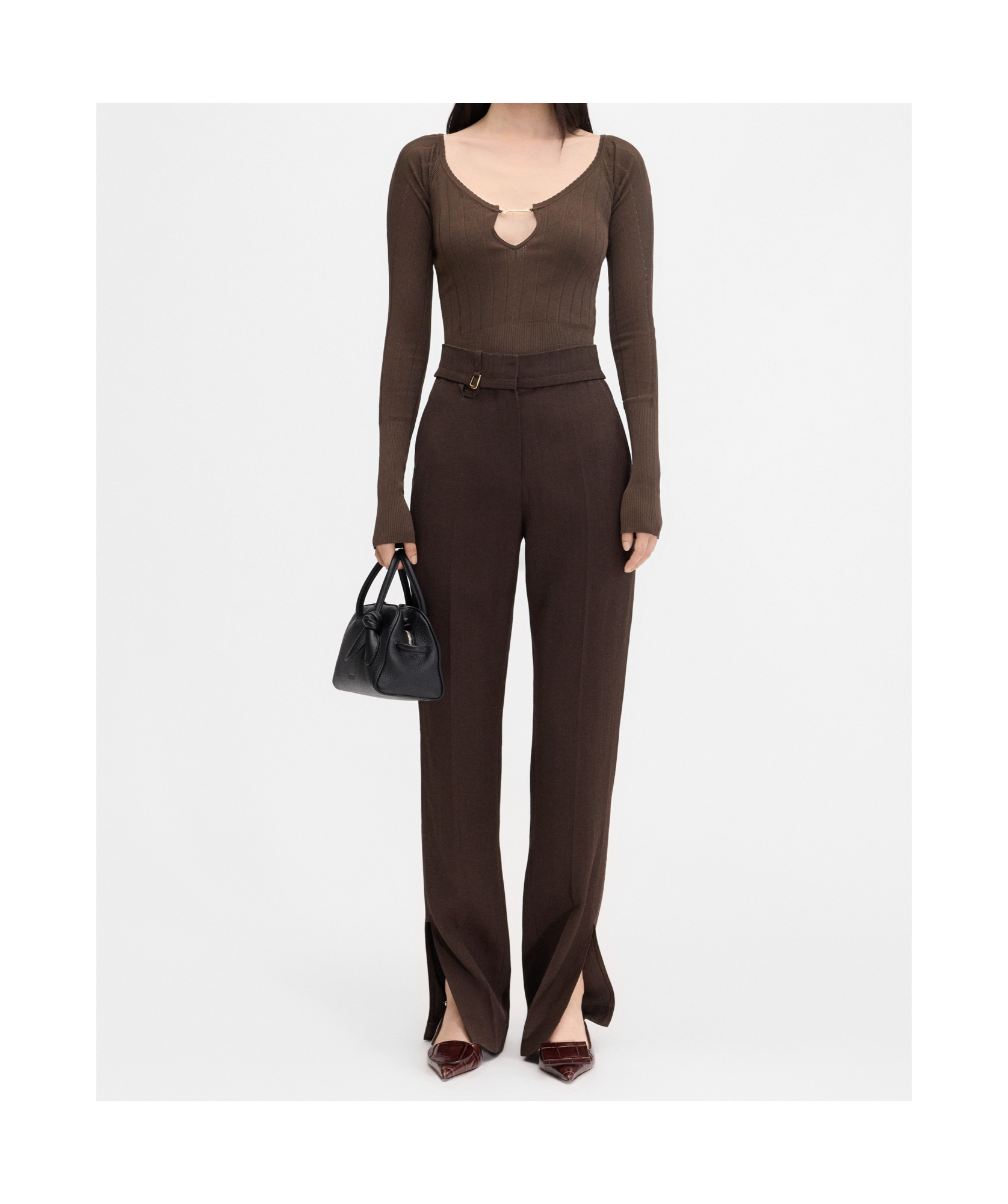 Jacquemus Pralu Ribbed-knit Top In Green
