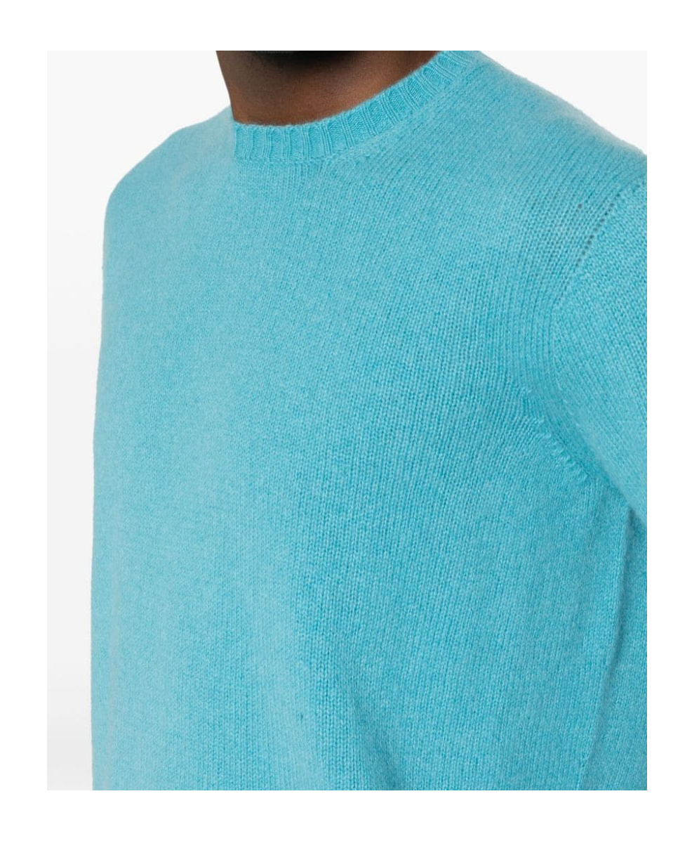 Drumohr Crew Neck Long Sleeve Sweater In Blue