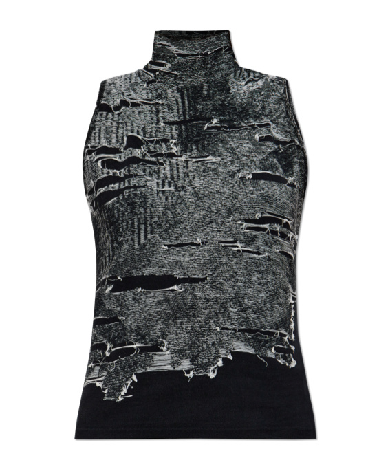 Diesel High-necked Vest In Black