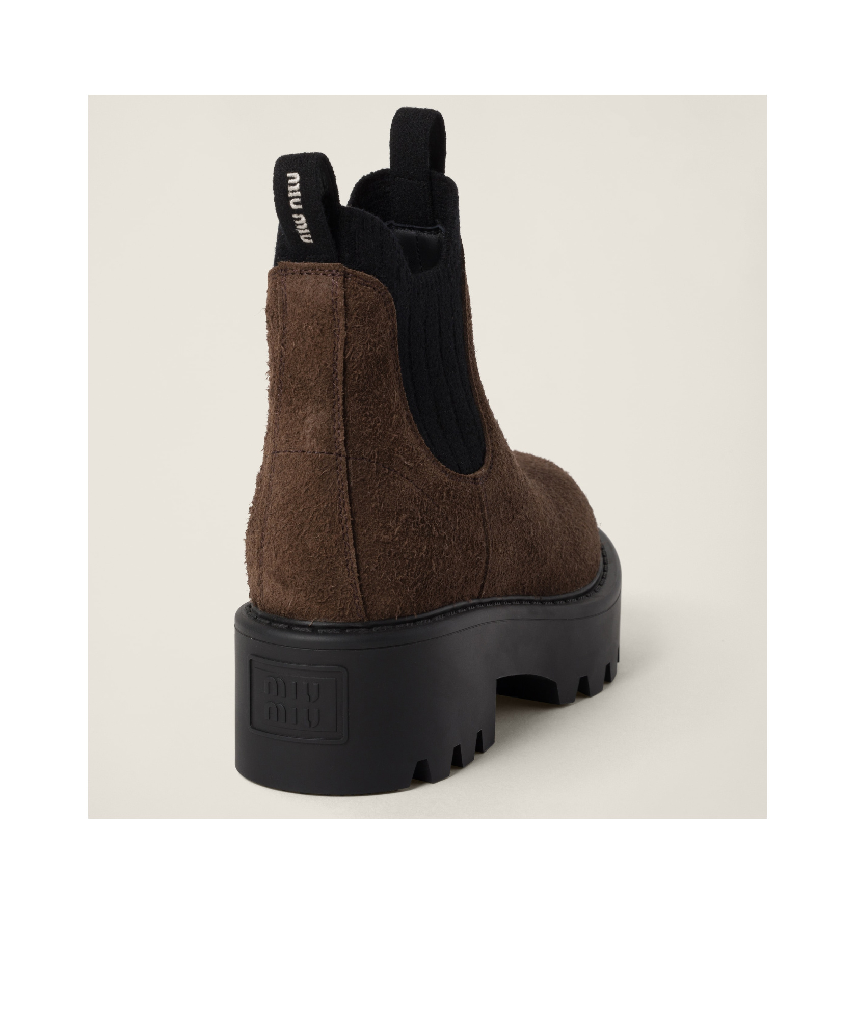 Miu Miu Round-head Short Boots In Black