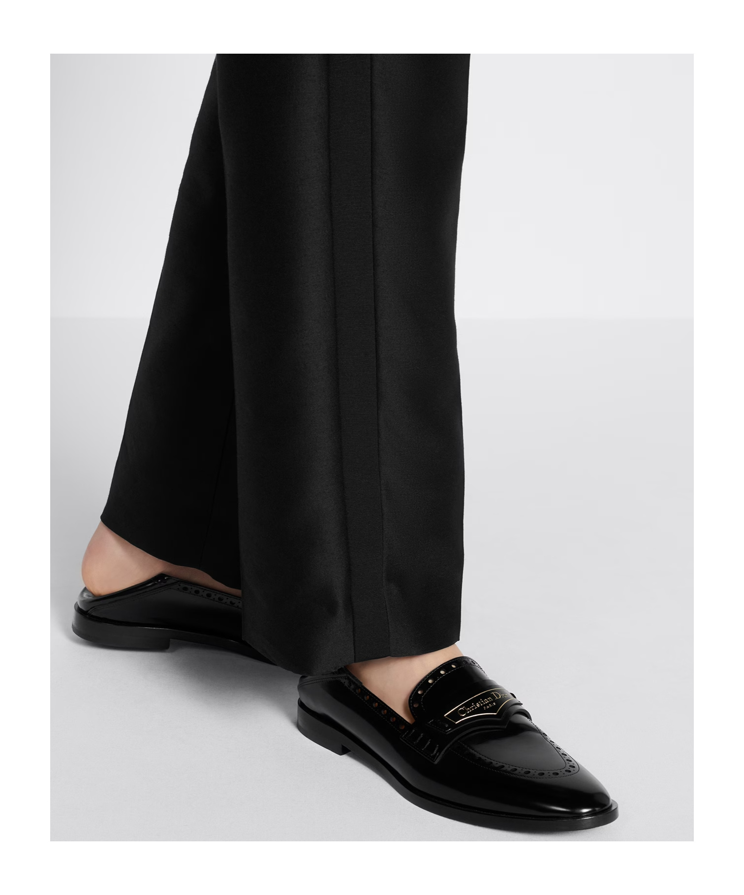 Dior Classic Black Calfskin Loafers For Women In Black
