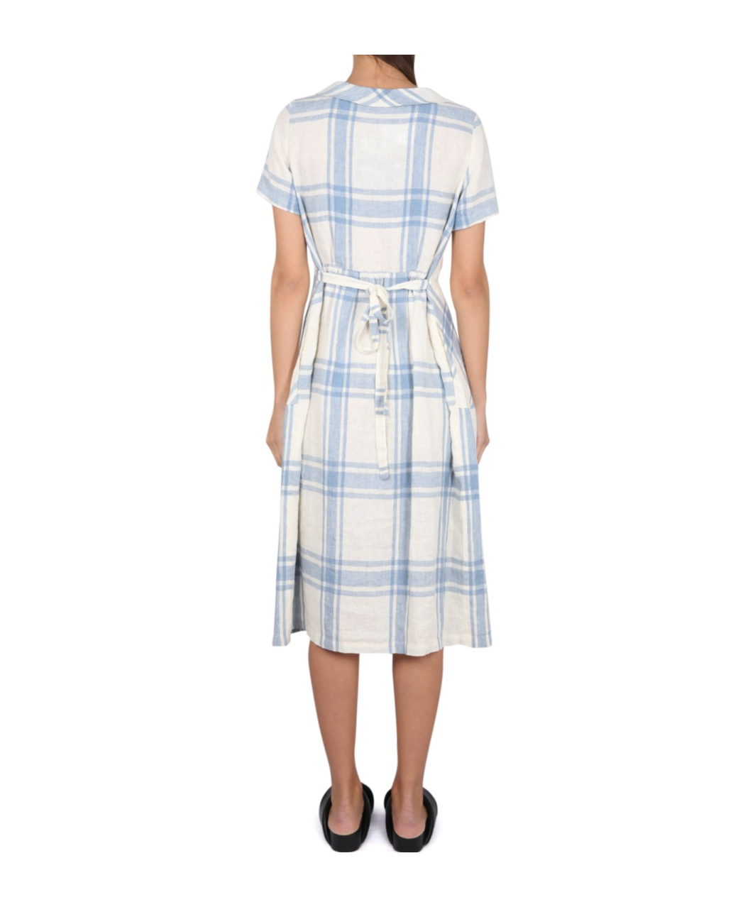 Aspesi Pleated Check Maxi Dress