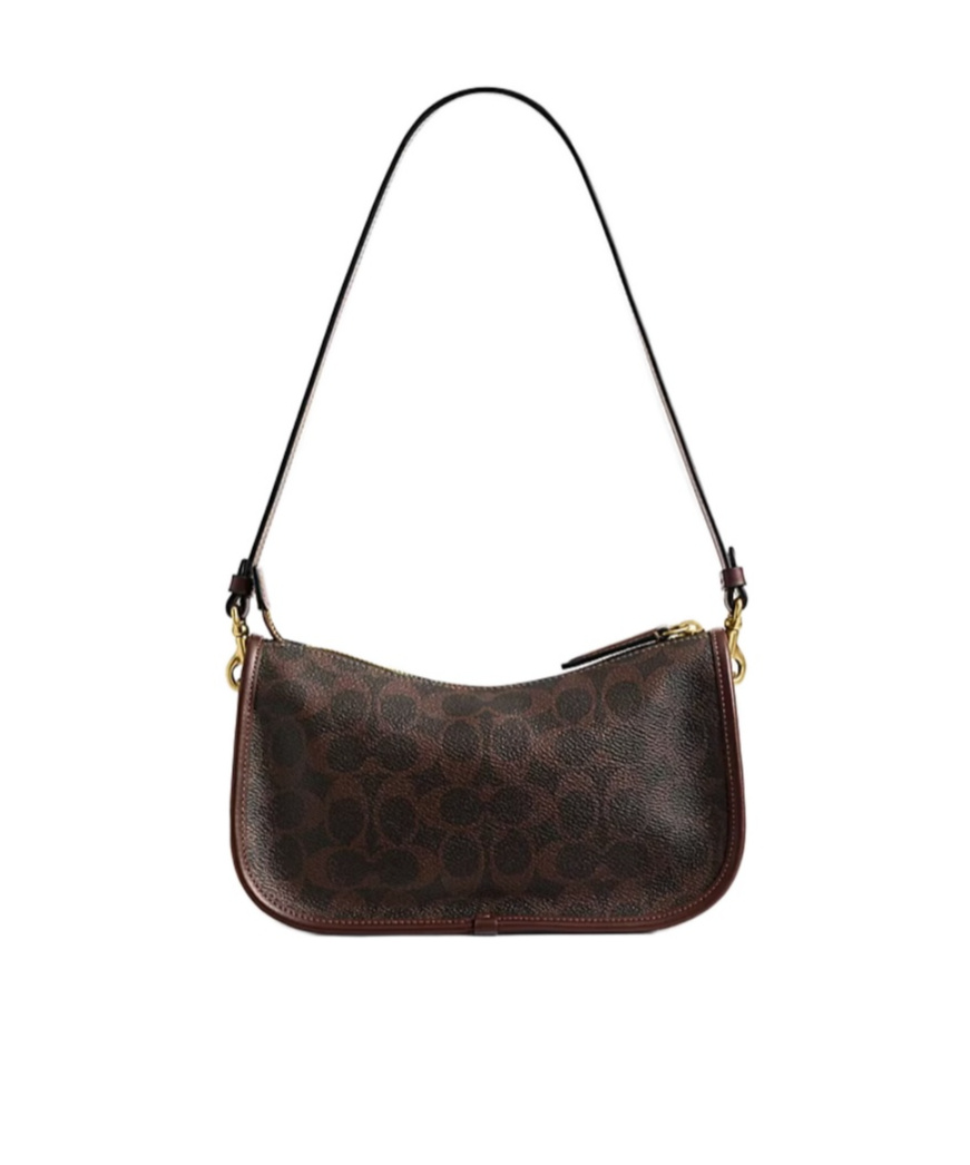 Coach Zipper Shoulder Bag In Brown