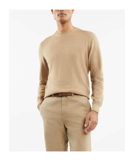 Fay Round Neck Sweater In Nude