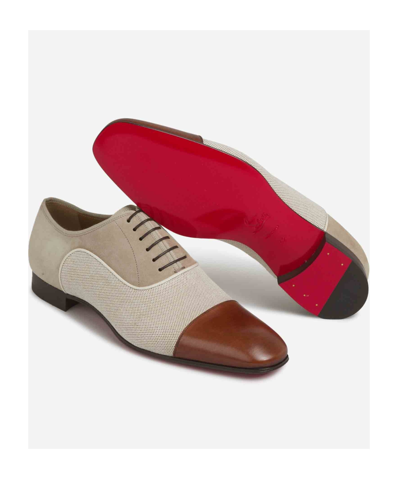 Christian Louboutin Lace-up Loafers In Nude