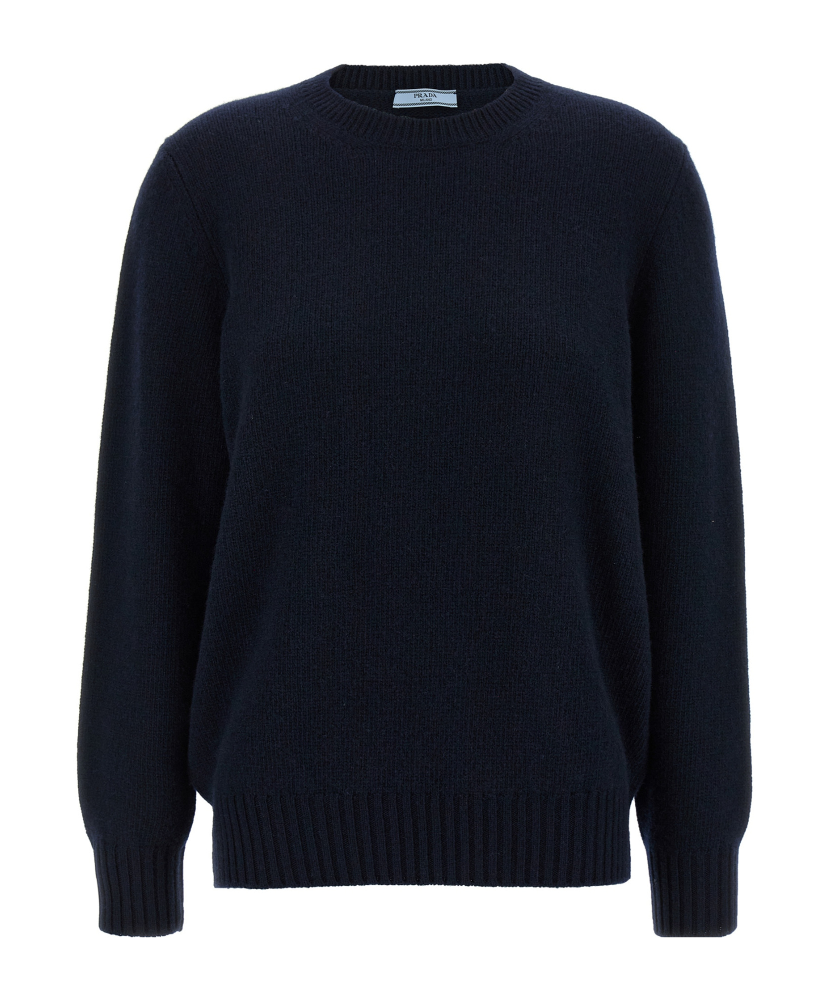 Prada Wool And Cashmere Crew-neck Sweater In Blue