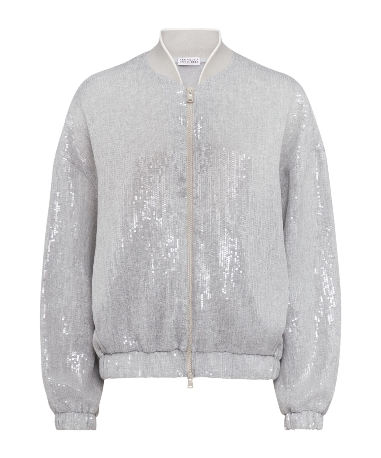 BRUNELLO CUCINELLI BRUNELLO CUCINELLI SEQUIN-EMBELLISHED ZIP-UP JACKET