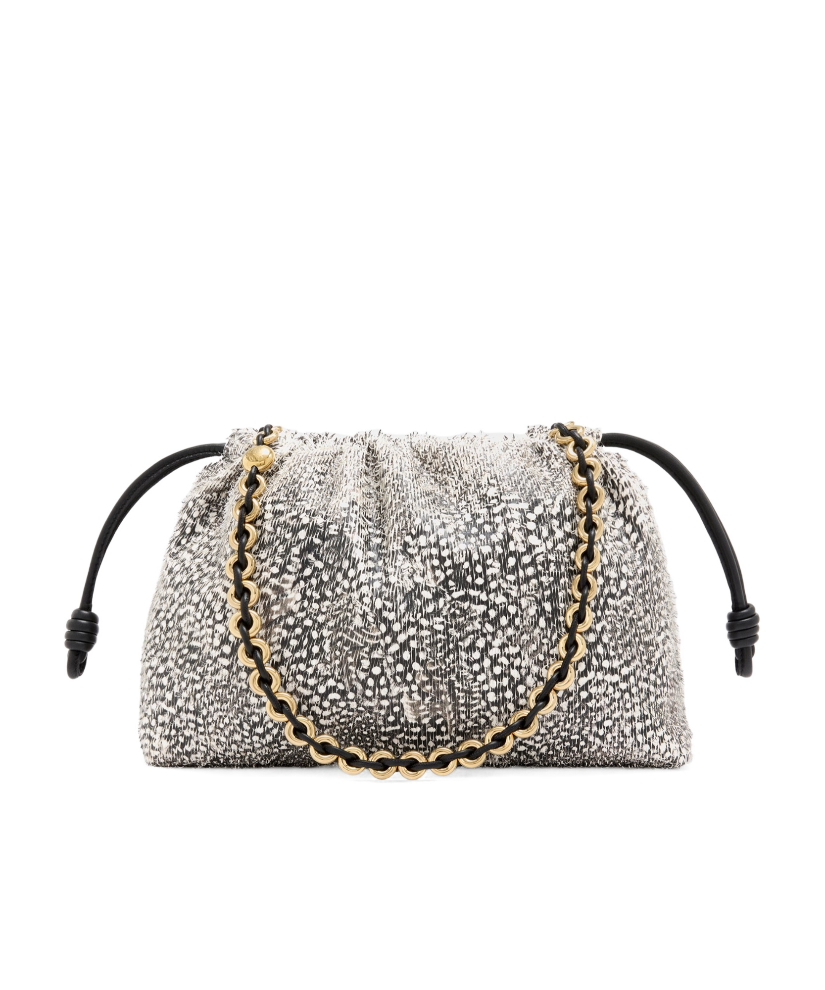 Loewe Medium Lambskin Flamenco Purse Clutch In Black/white