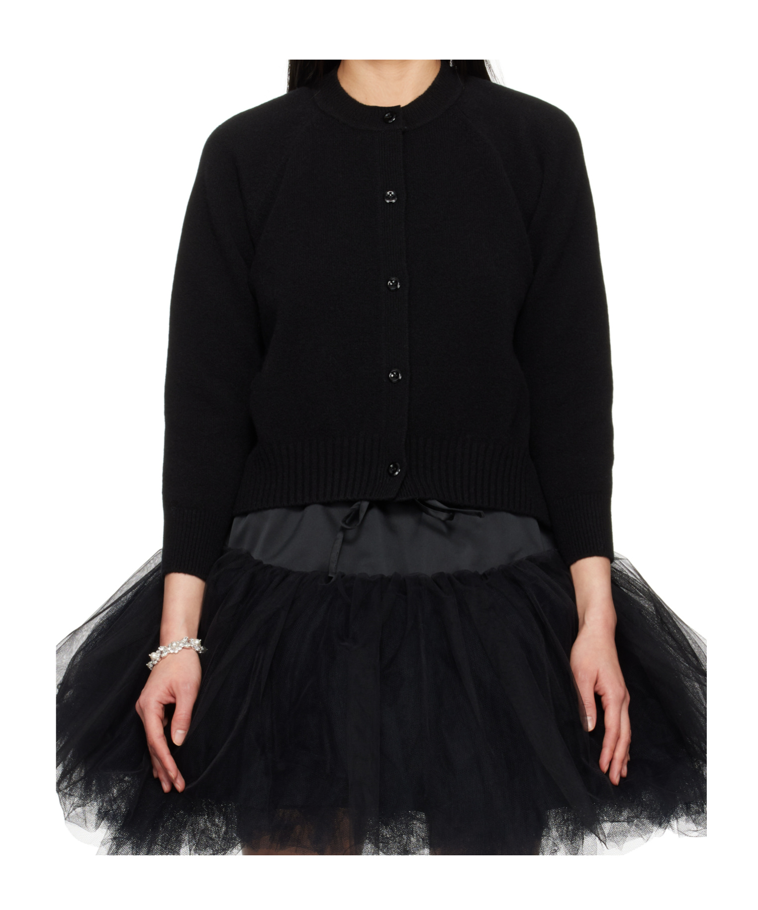 Simone Rocha Tie Tail Cardigan In Black