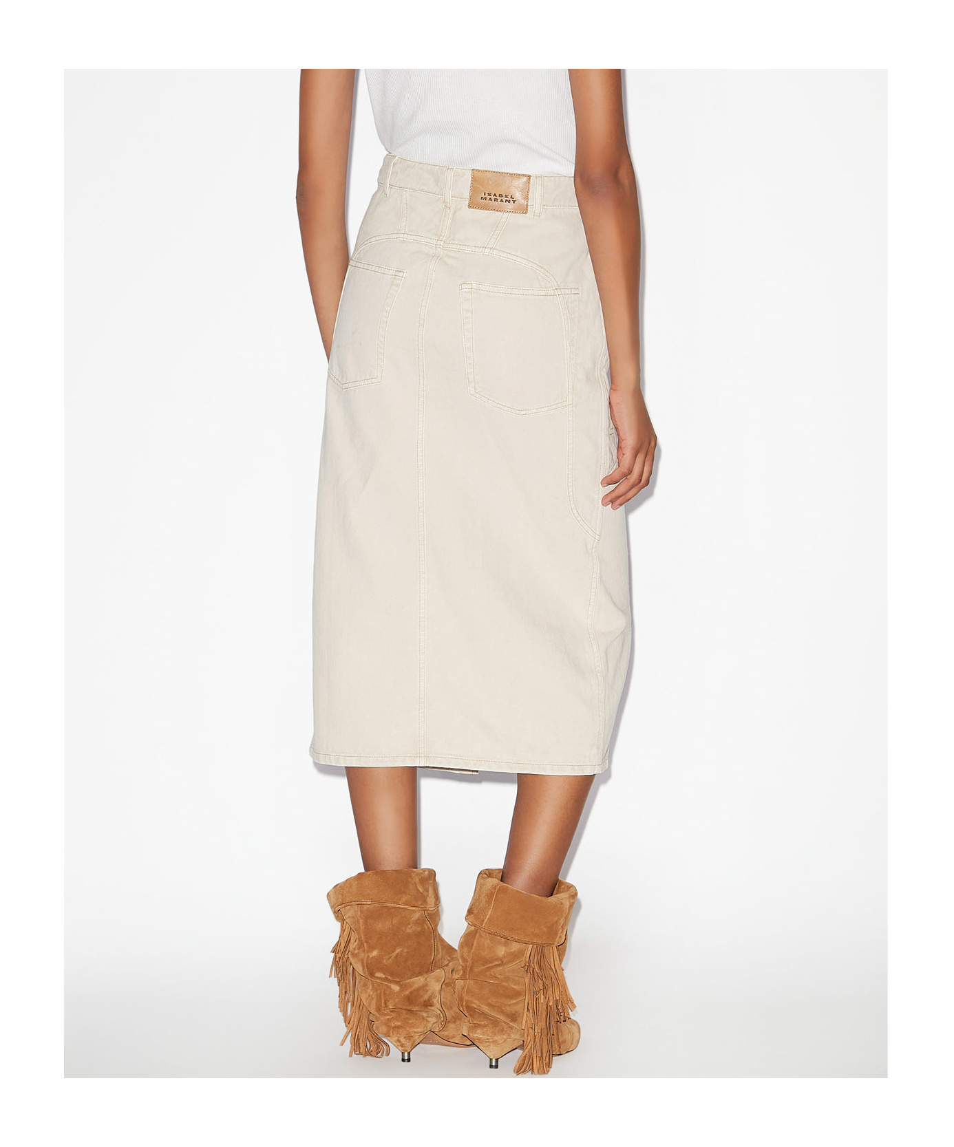 Shop Isabel Marant Britt Skirt In White